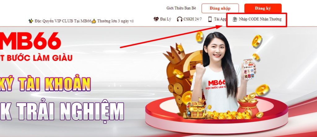 Hướng Dẫn Cách Nhận Code Khuyến Mãi MB66 Rinh Quà Về Túi 1 Nhập code nhận thưởng tại ô được chỉ định